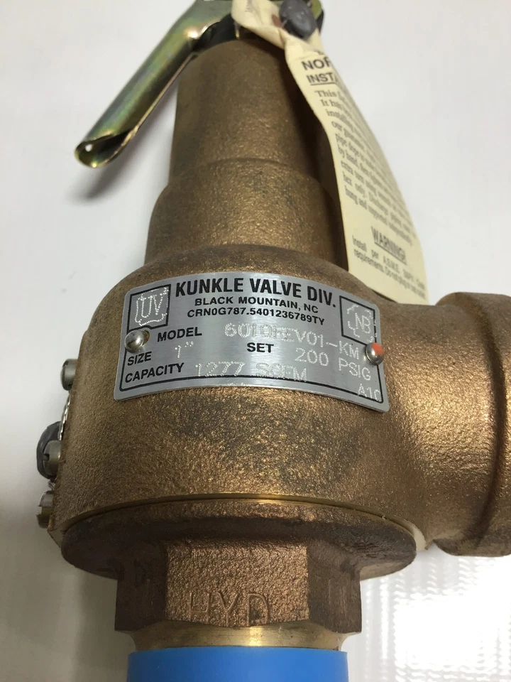 Kunkle 6010FEV01-KM Pressure Relief Valve 1" Set 200 PSIG Capacity 1277 SCFM - Image 2 of 4