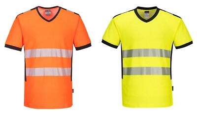 Portwest PW310 PW3 T-Shirt Hi-Vis V-Ausschnitt langlebig Komfort atmungsaktiv leicht