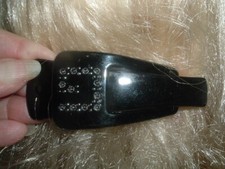 Art Deco Black Lucite Buckle and White Rhinestone Hair Barrette New with Tag