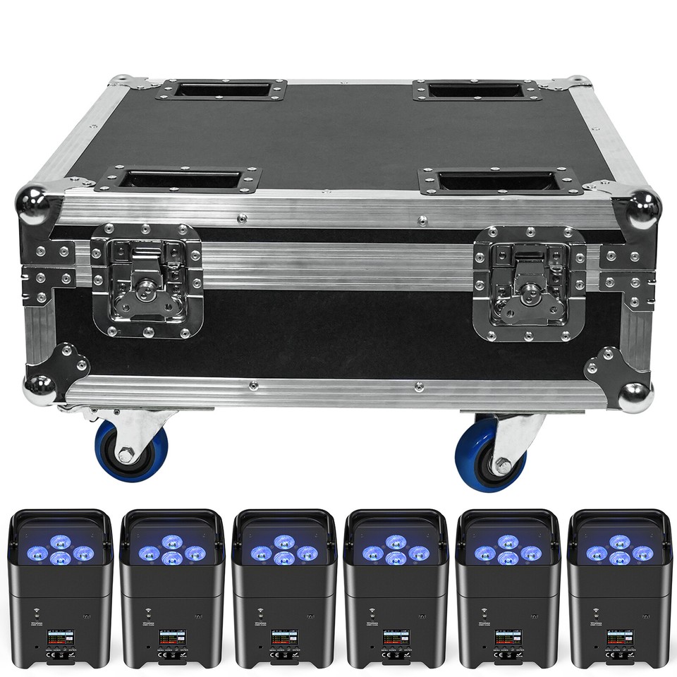 VSHOW Uplight 4 Pezzi Con 1 Borsa Morbida 6x18w RGBWA UV 6 In 1 Led Par