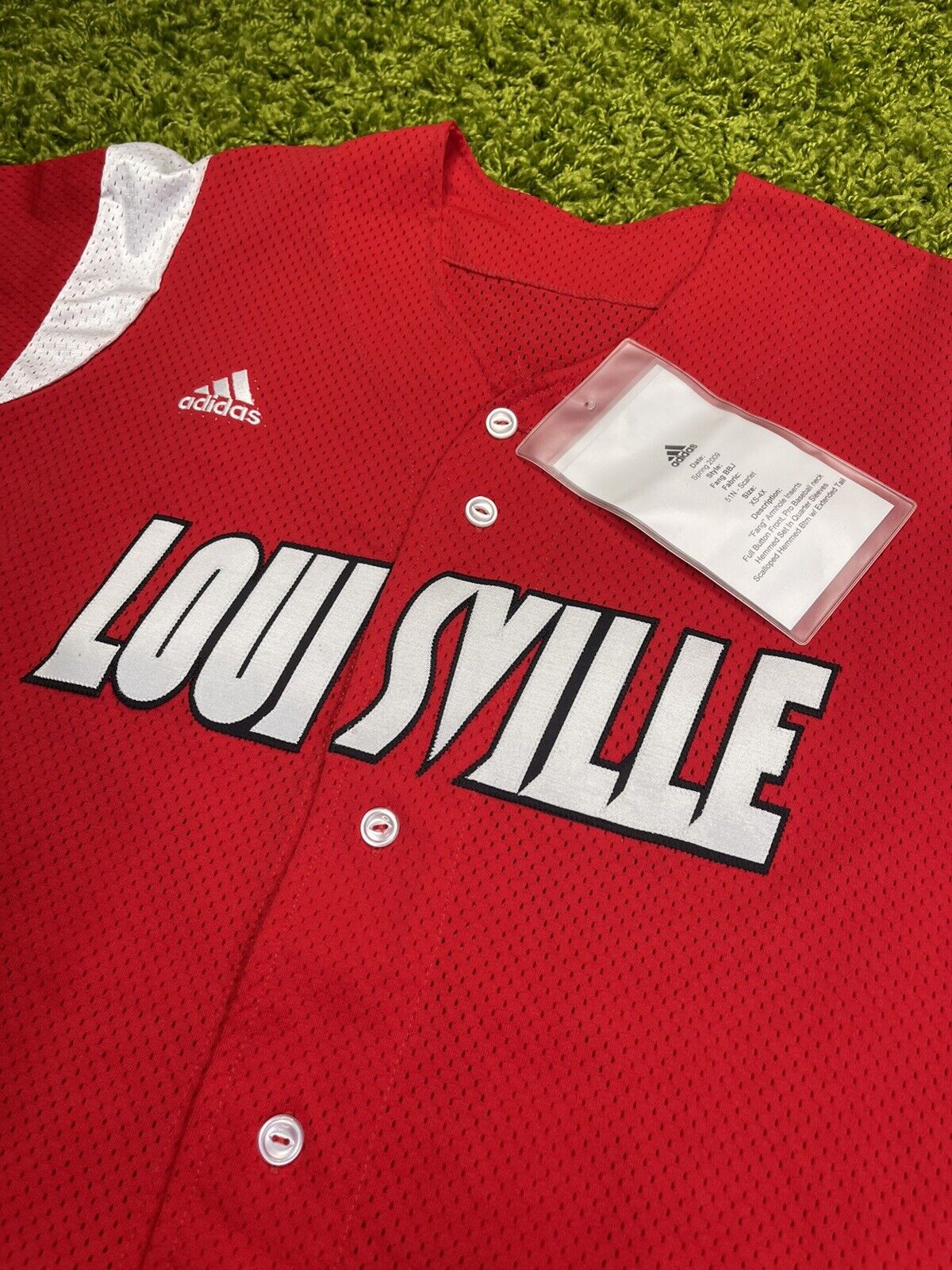 Louisville Cardinals Adidas Scarlet Red Fang Sample Baseball Jersey Adult  Large