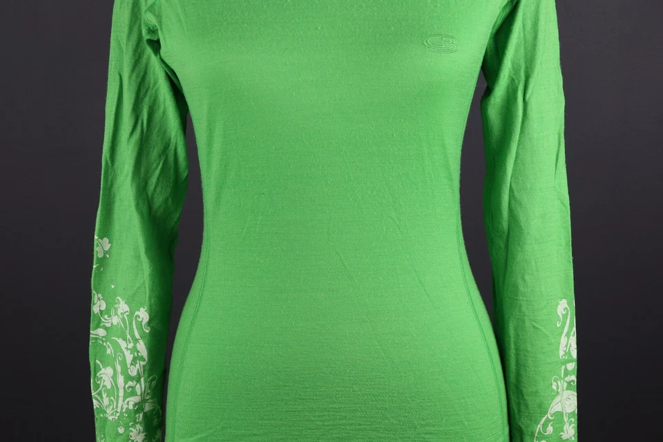 Icebreaker Bodyfit + 200 Verde Lana Merino Manga Larga Top Capa Base Talla M Foto 4 de 4
