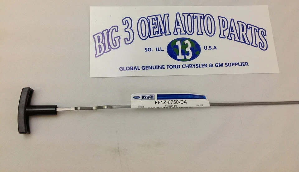 Varilla de medición de aceite de motor Ford F-250/350/450/550 E-350/450 7,3 L nueva OEM F81Z-6750-DA Foto 2 de 4