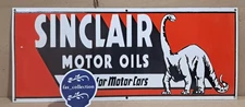 Sinclair Motor Oil Porcelain Enamel Sign  36 x 15 Inches 1 Sided