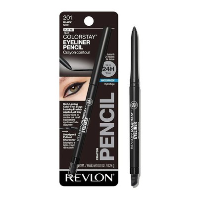 NEW REVLON ColorStay Waterproof Eyeliner 201 Black Long-Lasting Matte Eye Pencil