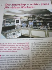DDR Infokarte Alltag Einkaufen Der Intershop echte Jeans für blaue Kacheln