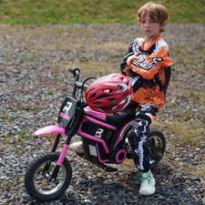 Kids Electric Motorcycle - 6V 2-Seater Ride-On Scooter With LED Lights, Music, Storage, For Ages 3-8 (Pink)