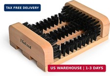 Wooden Boot Scraper Outdoor Heavy Duty Shoe Brush Cleaner for Muddy Boots, Dual