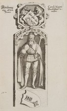 M. MERIAN (1593-1650), Karl der Gro&szlig;e, Figur, um 1660, Kupferstich Barock