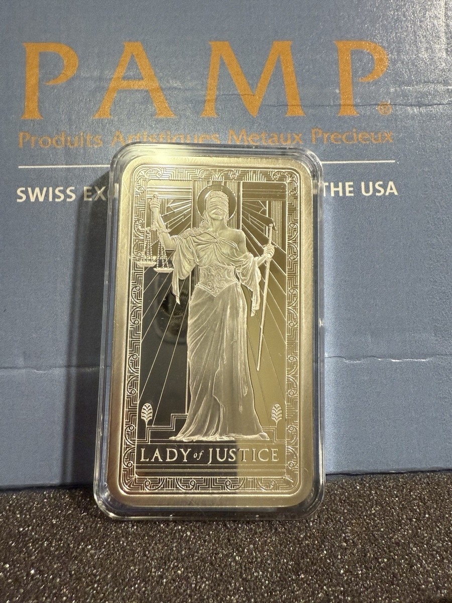 PAMP 10 oz Silver Bar Lady of Justice 999.0 Fine Silver Sealed | eBay