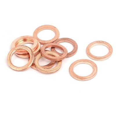 10 Stück 10mmx14mmx1.5mm Kupfer Flache Ring Dichtung Unterlegscheibe Dichtung
