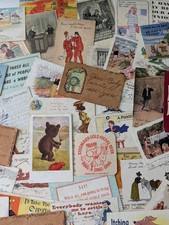 Ephemera 40pc Comic Postcards Crafting Lot Mi...