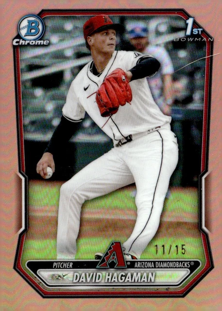 2026 Bowman Chrome Prospects Rose Gold Refractors #BCP84 David Hagaman /15