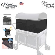 4-Sided Lightweight Mesh Sunshade Fence for Wonderfold W4/W2 Stroller - Black