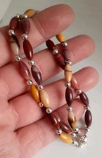 Multi colored Glass bead Single strand Necklace. 18 In.