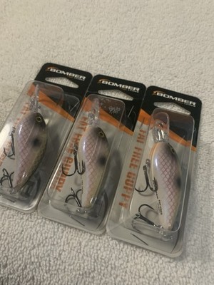 (LOT OF 3) BOMBER FAT FREE  GUPPY CRANKBAIT 3/8oz. ELECTRIC SHAD NIP