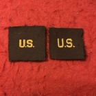 WWII U. S. ARMY OFFICER CLOTH COLLAR INSIGNIA Patch Lot (2) • Both G-VG — photo 1