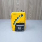 Vintage Sony Sports Walkman WM-A52 Yellow Cassette Player Solar Alarm Clock