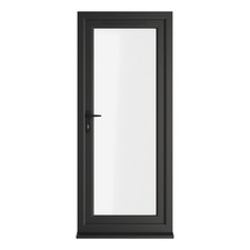 Bespoke PVC Single Door Clear Glass & Frame RH Double Glazing Made To Measure