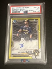 2021 Bowman Chrome - Prospect Autographs Jeferson Quero #CPA-JQ Yellow Refractor