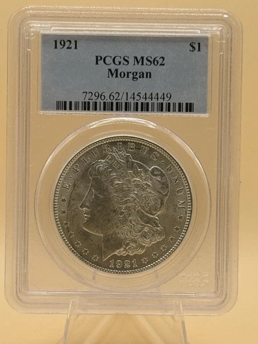 1921 MORGAN DOLLAR PCGS MS62 $1 SILVER COIN