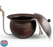 BSTGIFTS Garden Hose Holder Pot with Lid - Hose Storage Pot with 