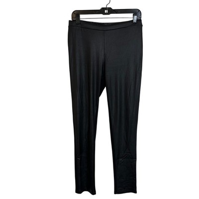 Clara Sun Woo Liquid Leather Leggings Size L Black Casual Travel Made in USA