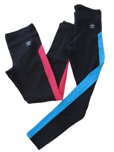 Umbro, LOT/2 UMBRO Leggings Women M Black Yoga Pants Workout Ankle Side Stripe Slimming