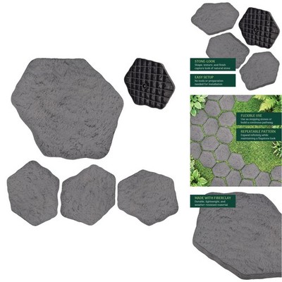 Arcadia Garden Products Set of 4 16x17'' Dark Gray Fiberclay Stepping Stone