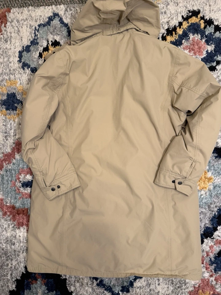 Parka LandsEnd Tostada/Beige Plumón Pluma Larga Desmontable Capucha 1X 18-20 Cálido Vellón Foto 2 de 4