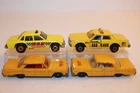 4 Vintage 1960's-1980's Matchbox Lesney / Hot Wheels / Majorette Taxi Cab Cars