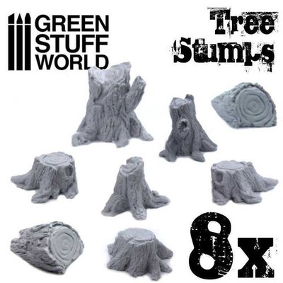 Green Stuff World: TREES - Basing Bits - 3D Printed Resin Tree Stumps