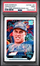 2025 Panini Donruss All-Time Gridiron Kings John Elway #ATGKJEY Autographs PSA 9