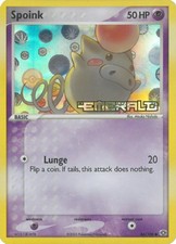 Pokemon Spoink Stamped 66/106 Reverse Holofoil NM EX Emerald Common