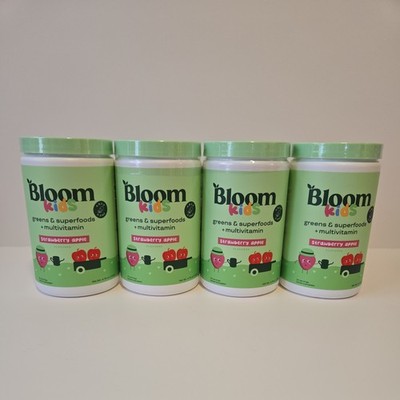 4 Pack Bloom NutritionKids  Greens & Superfoods + Multivamins 25 servings