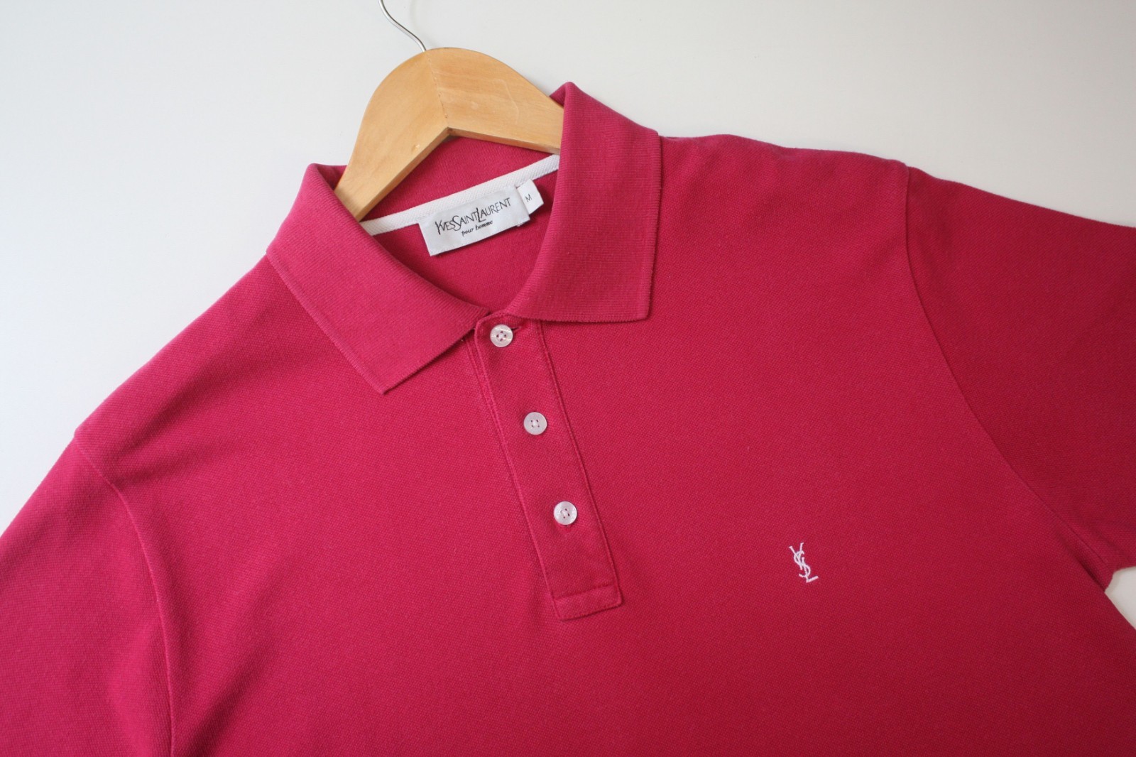 Yves Saint Laurent Polo vintage cremisi uomo media