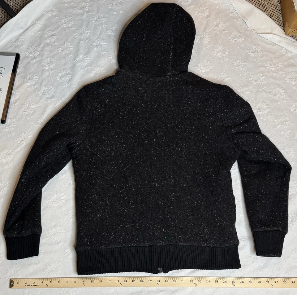 Sudadera con Capucha Grande Buffalo David Bitton Para Hombre Negra Forrada Sherpa Cremallera Completa Foto 3 de 4