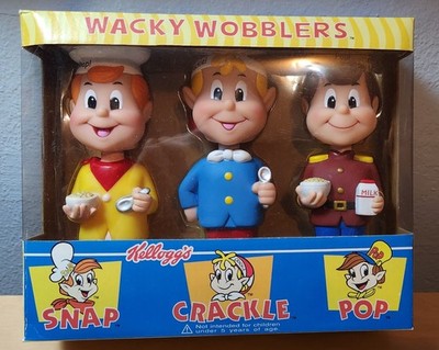 KELLOGG´S SNAP, CRACKLE & POP Set 3 WACKY WOBBLERS Vinyl Figures FUNKO Vaulted