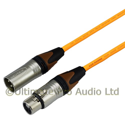 Microphone Mic Lead Van Damme Brown Boot Male Female Neutrik NS XLR Patch Cable - Picture 5 of 11