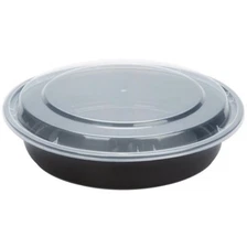 24oz Round Meal Prep Containers with Lids, Single Compartment Microwavable
