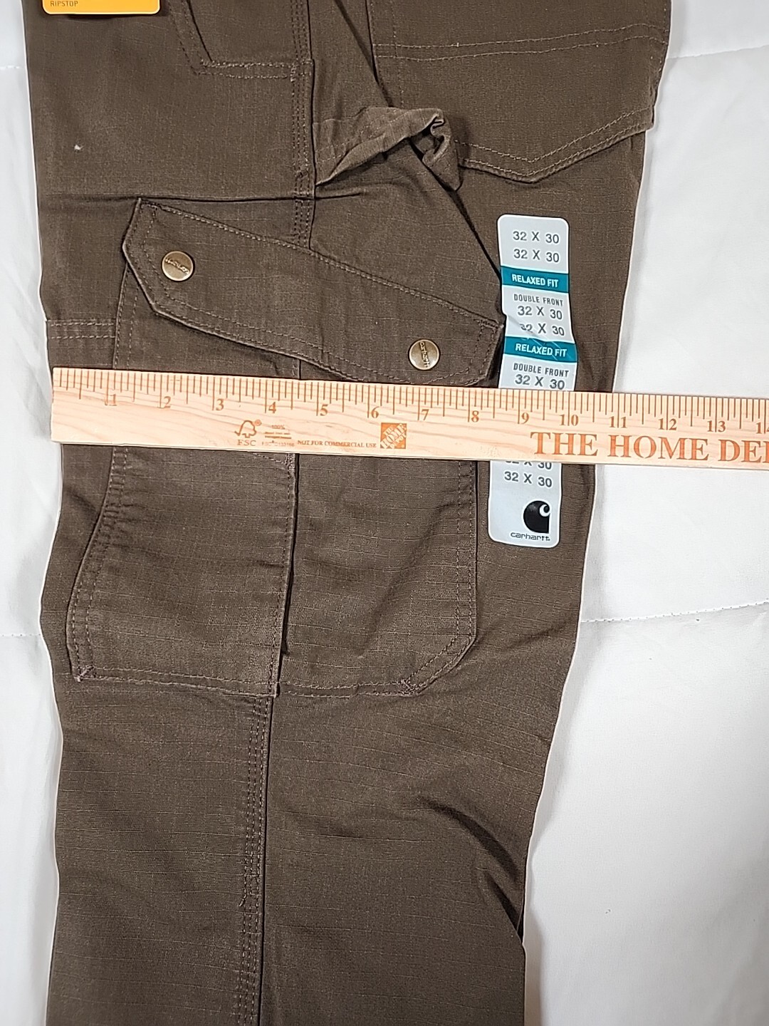 32x30 Carhartt Ripstop Cargo Pants Relaxed Fit B342 Dark Coffee / Brown