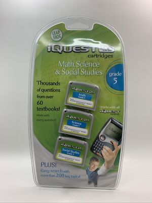 Leap Frog IQuest 4.0 Cartridges Set of 3 Math Science Social Studies Grade 5 NEW