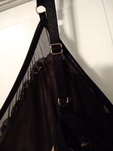 GUESS Black Lace Nude Lining Spaghetti Strap Dress Size Large *NEW* (Retail $89) - Picture 12 of 13