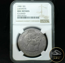 1900 Lafayette Silver Commemorative Dollar NGC 90% Silver BU Unc Details Rare 