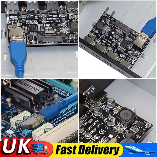 FU3401 PCI-E to 4 Port USB 3.0 PCI Express Expansion Card for Desktop UK