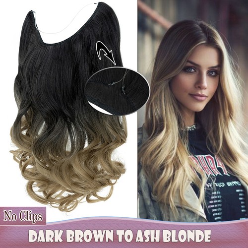 Secret Stirnband Draht Haarverlängerung Hidden Wire Haarteil Hair Extensions 24" - Bild 49 von 81