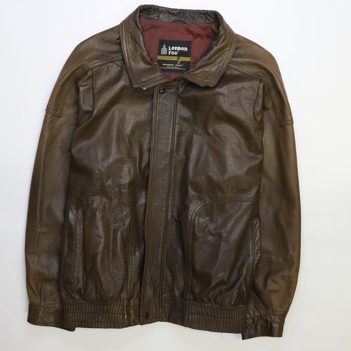 Vintage London Fog Leather Bomber Jacket Size Large Brown | eBay Vintage London Fog Leather Bomber Jacket Size Large Brown | eBay
