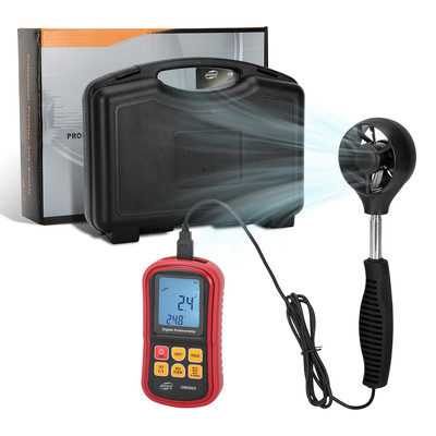 Handheld CFM Anemometer, Digital Anemometer Measures Air Speed, Air Volume and A
