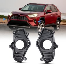 Fog Lights Bezels Trim Covers For 2019-2024 Toyota RAV4 Driving Lamp Black Frame
