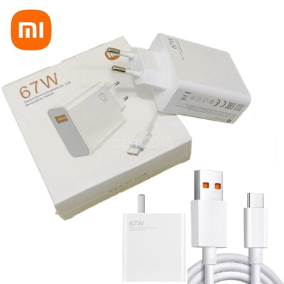 Xiaomi 67W Quick Wall Charger Adapter USB-C Cable Redmi Note 10/11/12Pro  K50 K60